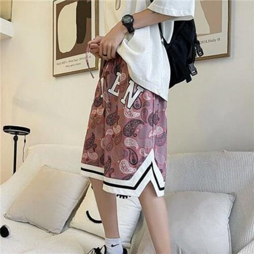 Summer Casual Printing Cashew Flowers Shorts Male Street Fashion Hip Hop Shorts Men The New Basketball Movement Jogging Shorts