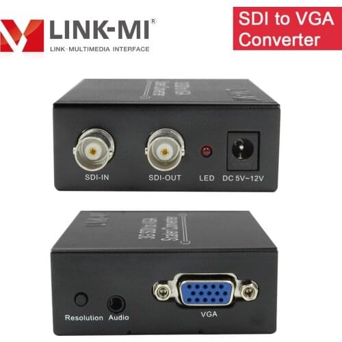 LINK-MI SVG1 SD/HD/3G SDI to VGA Scaler Converter Support 1920x1080@60Hz Simultaneous Display With BNC 3g SDI VGA Signals