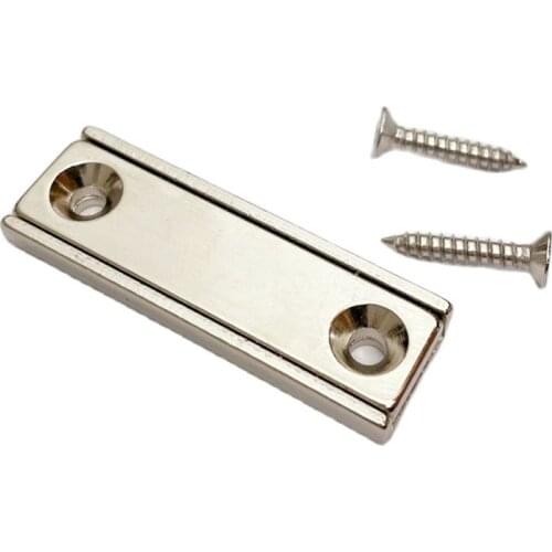 2PCS/5PCS N52 Strong Block Magnet 13.5x5mm Double Hole 3mm Countersunk Rare Earth Neodymium Magnets Permanent Length 10-120mm