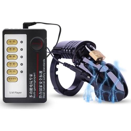 Medical Themed Toys Electric Shock Penis Cock Cage Erotic Chastity Cage Male Chastity Device Sex Toys for Men