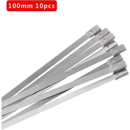 10PC Stainless Steel Metal Cable Tie Zip Wrap Exhaust Heat Straps Induction Pipe