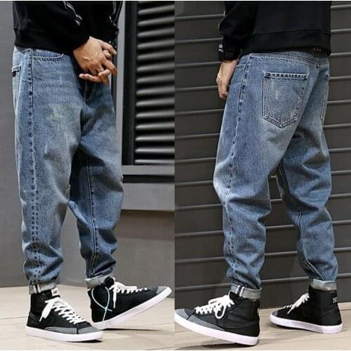 Men Jeans Plus Size 42 Mens Casual Denim Harem Pants Loose pants Elasticity Hiphop Streetwear Mens Trousers Trendy Man Clothing