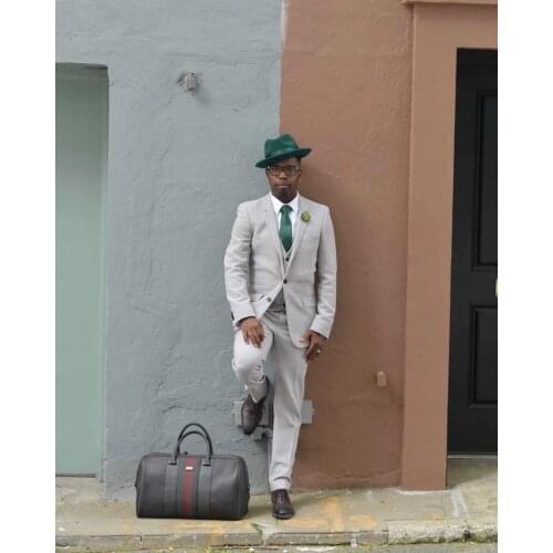 Newest Slim Fit Men Suit Notch Lapel Business Casual Evening Tuxedo 3 Piece(Blazers+Pant+Vest) Custom Made Wedding For Man