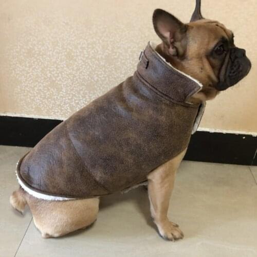 2021 New Dog Winter Coat Pu Leather Jackets For Dogs Pet Clothes Waterproof French Bulldog Chihuahua Pitbull Puppy Vest Costume