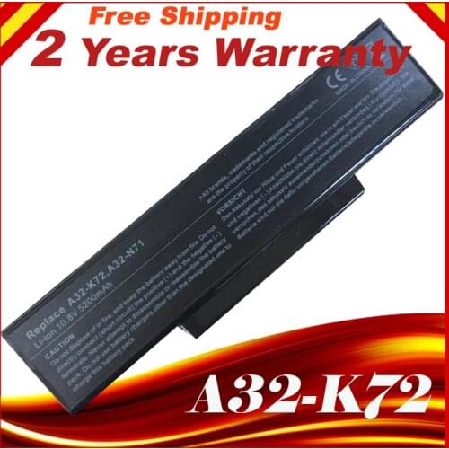 New Laptop battery for Asus A72 K72 N73 N71 K73 X77 Laptop A32-K72 A32-N71 free shipping