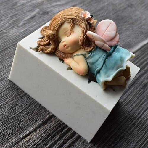 New Arrival Flower Fairy Silicone Mold Chocolate Fudge Baby Angel Soap Cake Decorate Kitchen Bakeware SQ17213