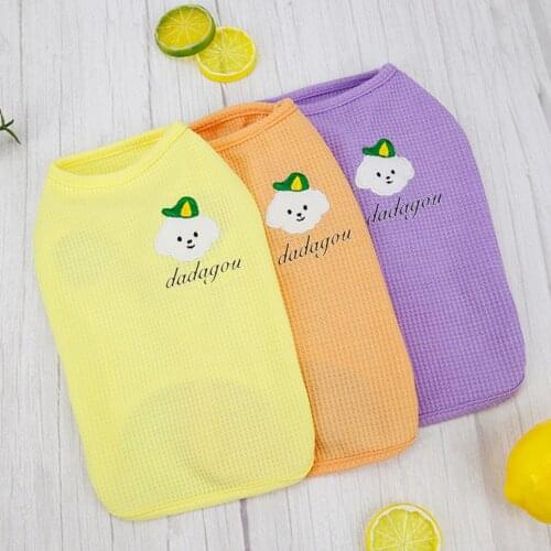 New Coming Pet Dog Spring Summer Embroidered Puppy Vest Clothing From S to XXL Cheap Puppy Dogs Costume Coat