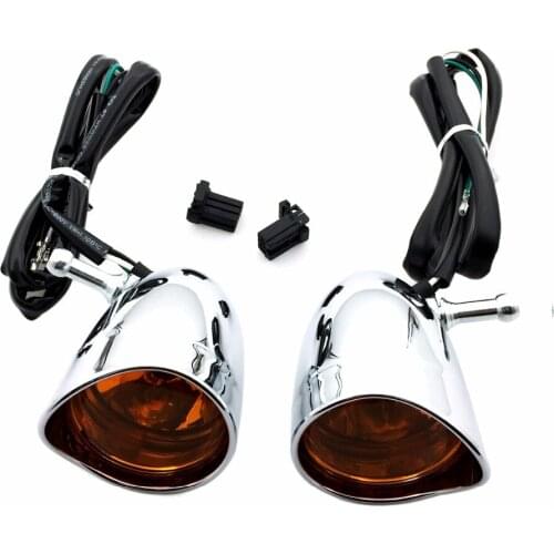 Front Chrome Visor Trim Ring Oranged Turn Signal Light For Harley Sporster XL883 XL1200 Models