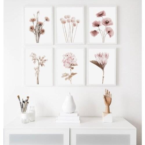 Botanical Flowers Posters and Prints Gallery Wall Art Canvas Painting Plant Wall Pictures for Living Room Home Decor