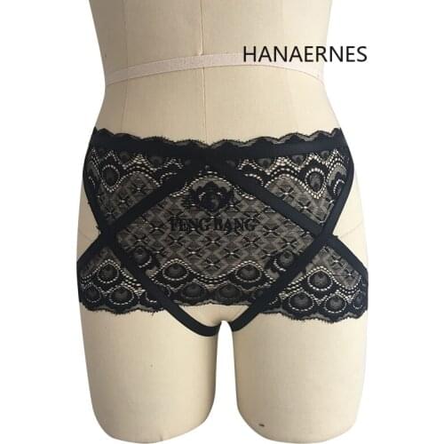 HANAERNES Black fashion sexy stretch lace cage simple adjustment bondage dance carnival suspenders panties pastel goth sexy