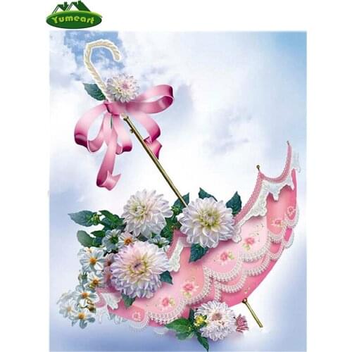 Needlework Diamond Embroidery Umbrella Flowers 5D Diamond Painting Cross Stitch Kits Full Diamond Mosaic Wedding Room Decoration