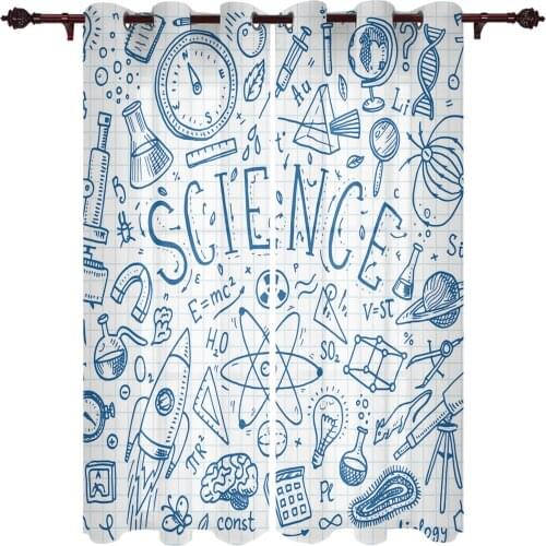 Modern Curtains Science Rocket Planet Baby Room Bedroom Creative Window Curtains Kitchen Living Room Terrace Valance Curtains