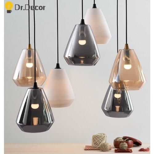 Modern Glass Pendant Lights Lighting Nordic LED Pendant Lamp Living Room Bedroom Kitchen Hanging Lamps Home Decor Light Fixtures