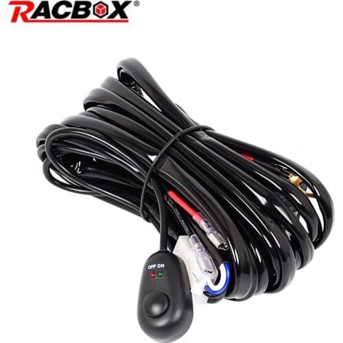 Offroad LED Work Light Bar Wiring Harness Relay Cable Switch Kit For 300w 240w 200w 180w 150w 120w 72w 4 12 20 22 32 42 52 inch