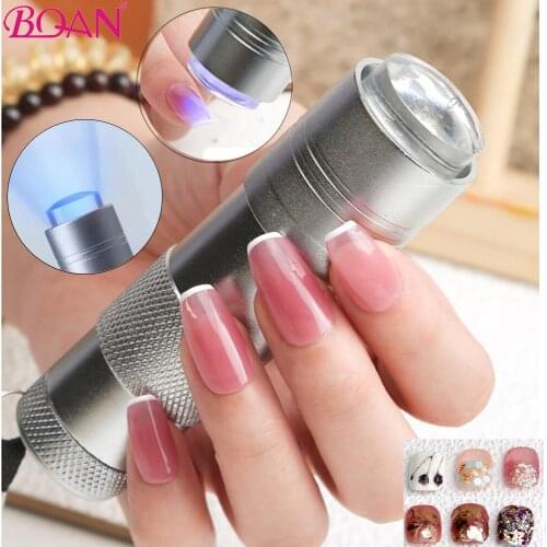 BQAN Nail Art UV Silicone Press Light Portable-Handheld For Manicure UV Lamp With Nail Stamp Curing Lamp Dry Lamp Nail Art Tool