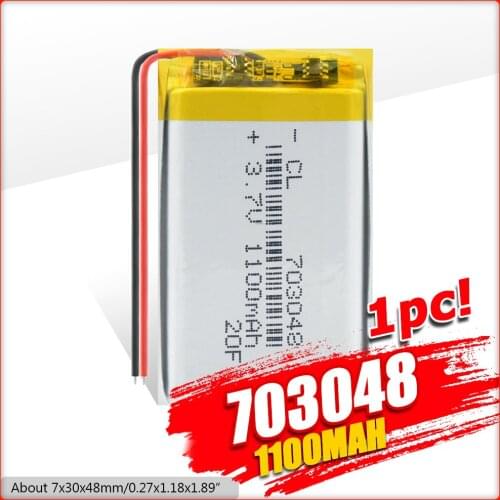 YCDC 3.7V 703048 1100mAh Lithium Polymer Rechargeable Battery for Beauty Instrument Education Machine Laptop Lithium Batteries