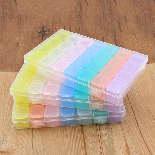1Pcs 28 Grids Colorful Compartment Plastic Storage Box Jewelry Earring Bead Screw Holder Case Display Organizer Containe