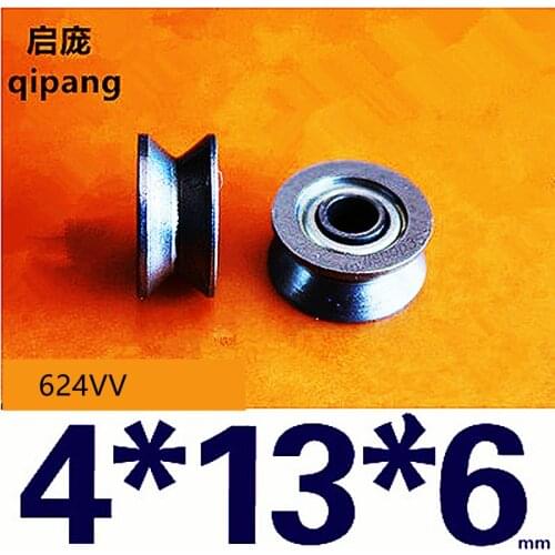 1 pc 4 x 13 x 6mm V Groove Sealed Ball Bearing Carbon Steel 624VV Guide Track Roller Bearing V624 Embroidery Machine Bearing