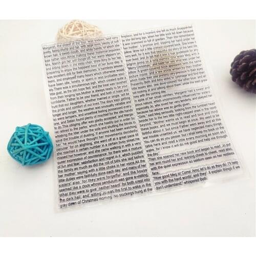 14*14CM English Newspaper Transparent Seal Clear Stamps Silicone Seal Roller Stamps DIY Scrapbook Album / Card Christmas Wedding