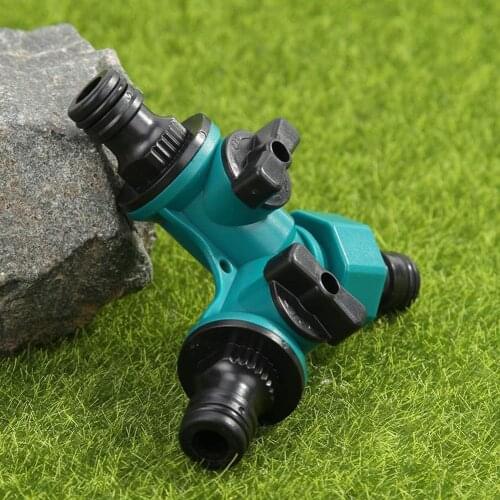 2-way Garden Irrigation Hose Coupler Connecting Devices Outlet Y Shape Adapter The two-way adapter can connect two water pipes