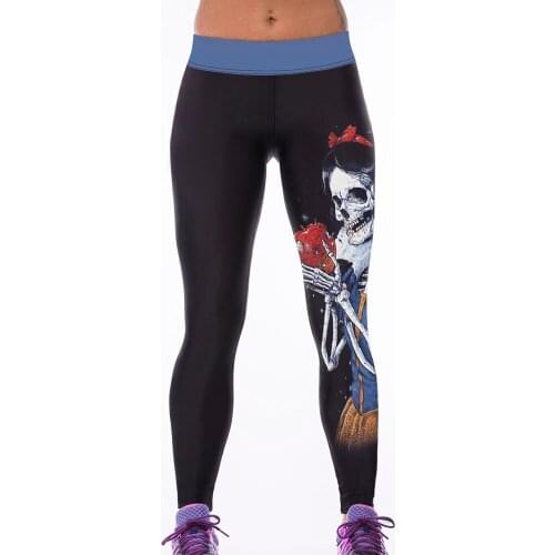Evil Skull Queen and Bad Apple Printed Bodycon Pants LC79784