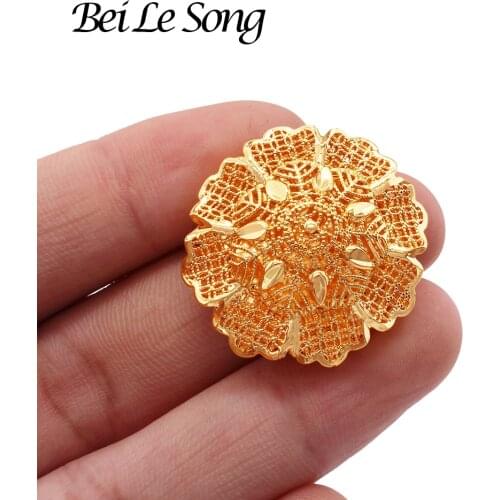 24K Gold plated trendy adjustable flower rings designs for women girls jewelry wedding Gifts Ring accessories fine jewellery