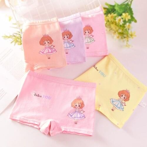 3 pcs/ lot Girls Underwear Kids Boxer Briefs Cute Printed Little Girls Panties Soft Children Underpants Breathable