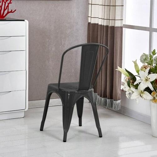 4pcs Bar Chair Hotel Restaurant Dining Chair Living Room Office Desk Metal Coffee Stool HWC