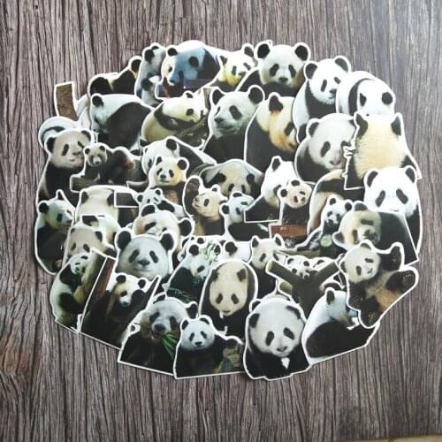 TD ZW 50Pcs Cute Panda Stickers For Suitcase Skateboard Laptop Luggage Fridge Phone Car Styling DIY Decal Sticker