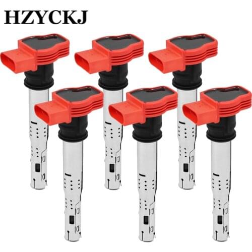 6PCS Car Ignition Coil 06E905115E For VW Jetta Golf Passat Tiguan CC For Audi A3 A4 A5 A6 A7 A8 TT Q3/5 R8 06E905115 07K905715F