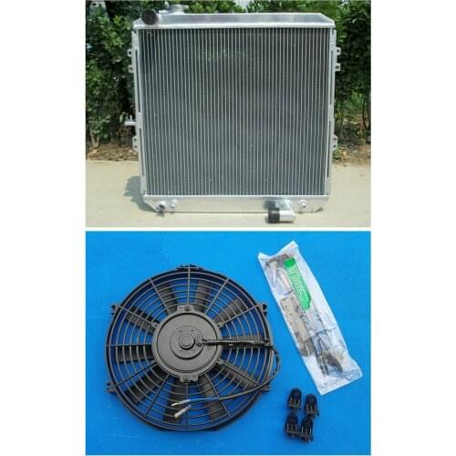 Aluminum Radiator for Toyota HILUX LN106 LN111 Diesel 1988-1998 89 90 91 92 93 94 95 96 97 AT/MT +16" Fan 3 ROW 62 MM