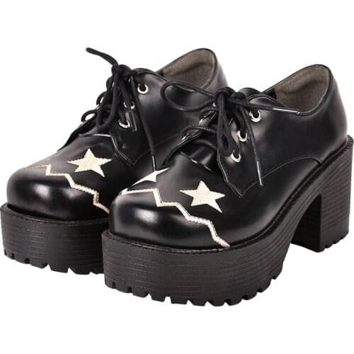 Angelic imprint woman mori girl lolita cosplay shoes lady high heels Pumps women students college dress party shoes lace up 8cm