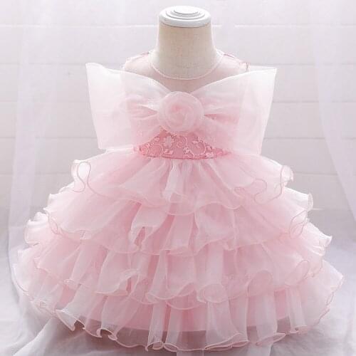Toddler Girls Full moon Princess Dress First Birthday Party Wedding Tutu Dress Baby Girls Prom Clothes Kids Lolita Mesh Dresses