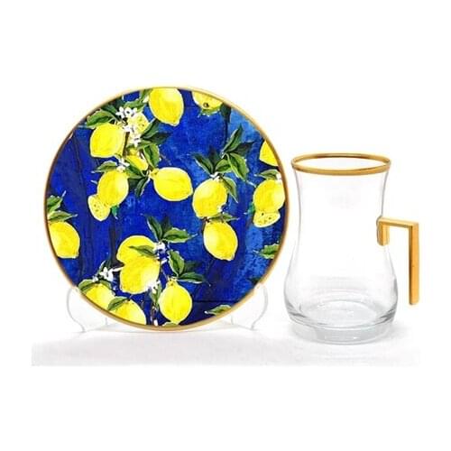 Drop Handles Tea Set 12 pieces Lemon