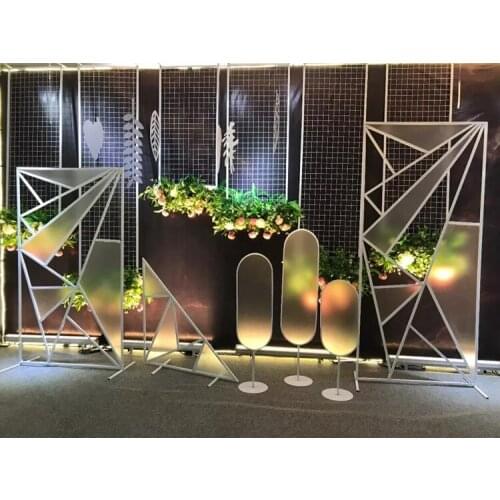 Color pervious to light film iron art screen wedding welcome background decoration stage furnishing mall beautiful