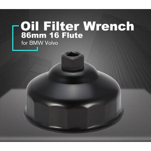 Oil Filter Wrench 86mm 16 Flutes End Socket Square Drive Cap Remover Tool Mini Auto Car Repair Tools for