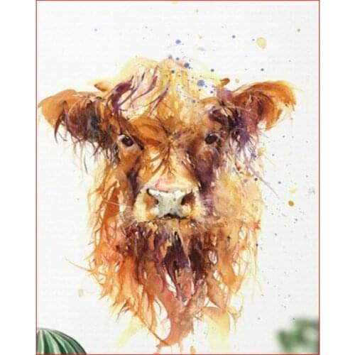 GATYZTORY Cattle Paint By Number For Adults Animal Frame On Canvas Coloring Drawing Painting By Number Picture Decoration Wall A