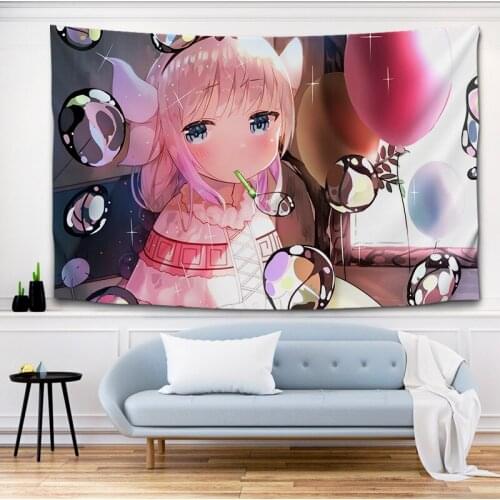 Anime Cartoon Kobayashi-san Chi No Maid Dragon Tapestry toy Printed Wall pattern Cloth Blanket Tapestry for Home Decoration gift