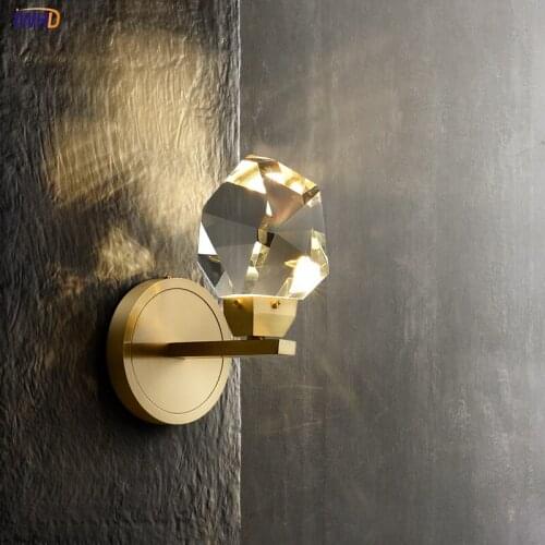 Crystal LED Wall Lamps Copper Modern Wall Light Nordic Fixture For Home Art Decor Golden Wandlamp Applique Murale Intérieur