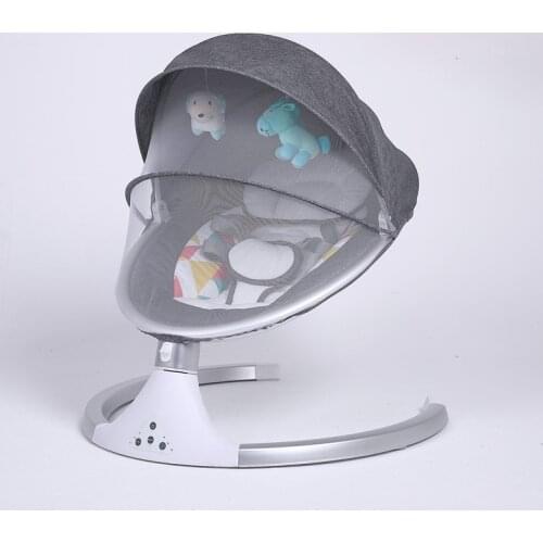2020 New Style Baby Rocking Chair Smart USB Bluetooth Electric Cradle Bed with Music Electric Swing Newborn Shaker with toys