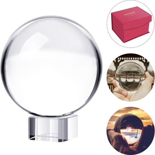 Neewer Pro 80mm, K9 Crystal Ball with Stand, Wiping Cloth, Pouch and Box, Crystal Suncatchers Ball for Photography Accessory