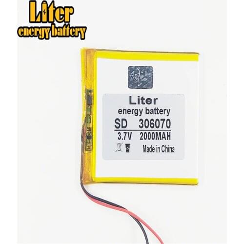 306070 3.7V 2000mAh Rechargeable li Polymer Battery For PDA GPS DVR E-Book Tablet PC Power Bank Wexler Book E6005 356070