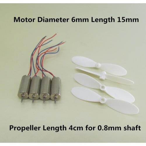 Mini 615 Diameter 6mm Length 15mm 6*15 / 0.8mm 3.7V Motor Coreless 4cm 40mm Props R/C Toys DIY Drone Quadcopter Rc Spare Parts