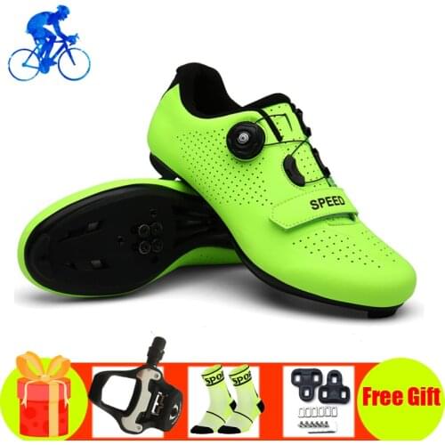 Road bike shoes men women self-locking Athletic riding bicycle sneakers add SPD-SL pedals breathable outdoor road cycling shoes