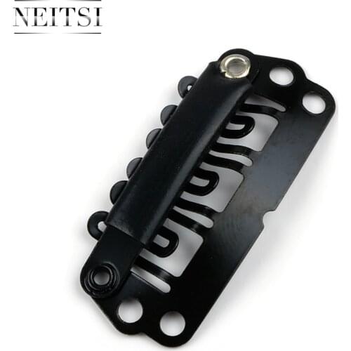 Neitsi U Shape Clips Stainless Steel Hair Snap Clips for Feather Clip In Hair Extensions Wigs Weft 3.2cm 50pcs/pack 5 Colors