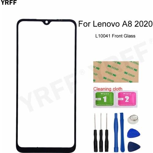 New 6.53'' Mobile Front Glass Panel For Lenovo A8 2020 L10041 (No Touch Screen) Outer Glass Panel Cover Phone Repair Sets