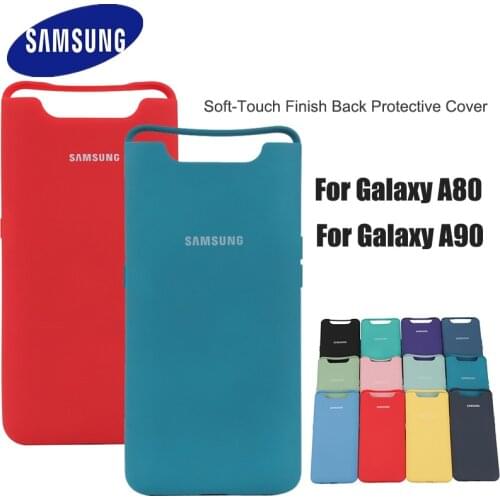 Original Samsung Galaxy A80 A90 Liquid Silicone Case Silky Soft-Touch Finish Back Protective Cover For Samsung A80 A90