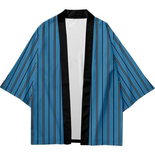 XXXL 4XL 6XL Yellow Blue Orange Stripe Beach Japanese Style Kimono Streetwear Men Women Cardigan Haori Yukata Tops Robe Clothes