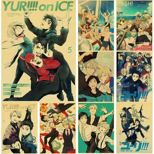Popular Japanese Cartoon Anime YURI Kraft Paper Poster Comic Magazine Cover Wall Stickers for Home Personalized Painting Decor