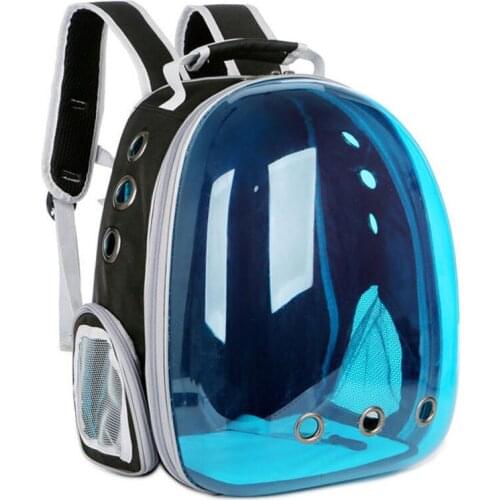 Portable Pet Backpack With Side Door Transparent Double Shoulder Pet Bag For Travel Breathable Pet Handbag For Small Cat Dog